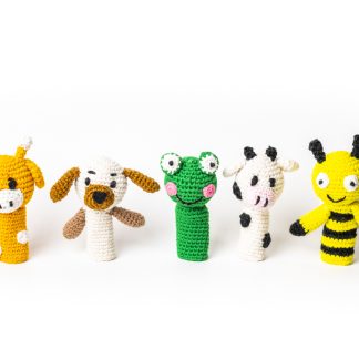 Títeres de dedos tejidos a crochet 100% algodón