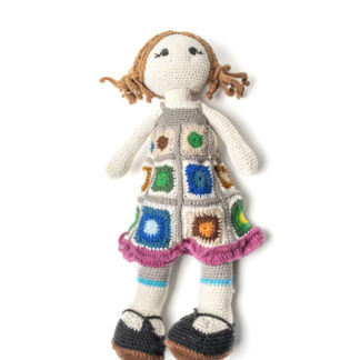 Muñeca grande con vestidos de pastillas 100% algodón tejido a crochet