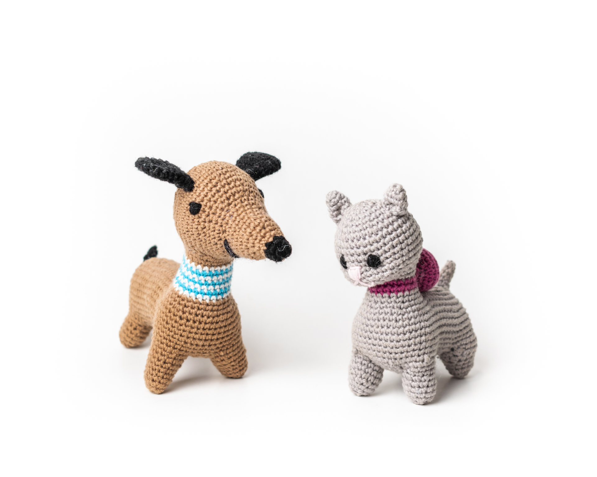 Mascotas gatita - perrito tejidos a crochet 100% algodón
