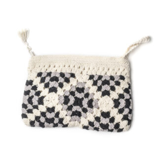 Cartuchera con cuadrados 100% algodón tejido a crochet