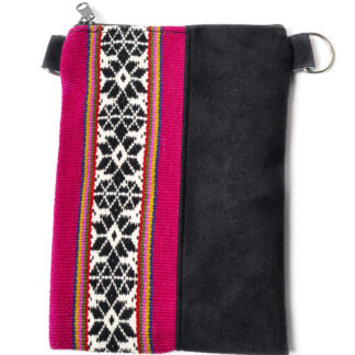 Morral pequeño cuero castor con telar