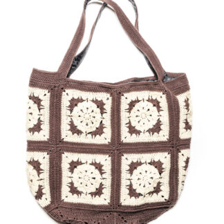 Bolso grande con cuadrados 100% algodón tejido a crochet