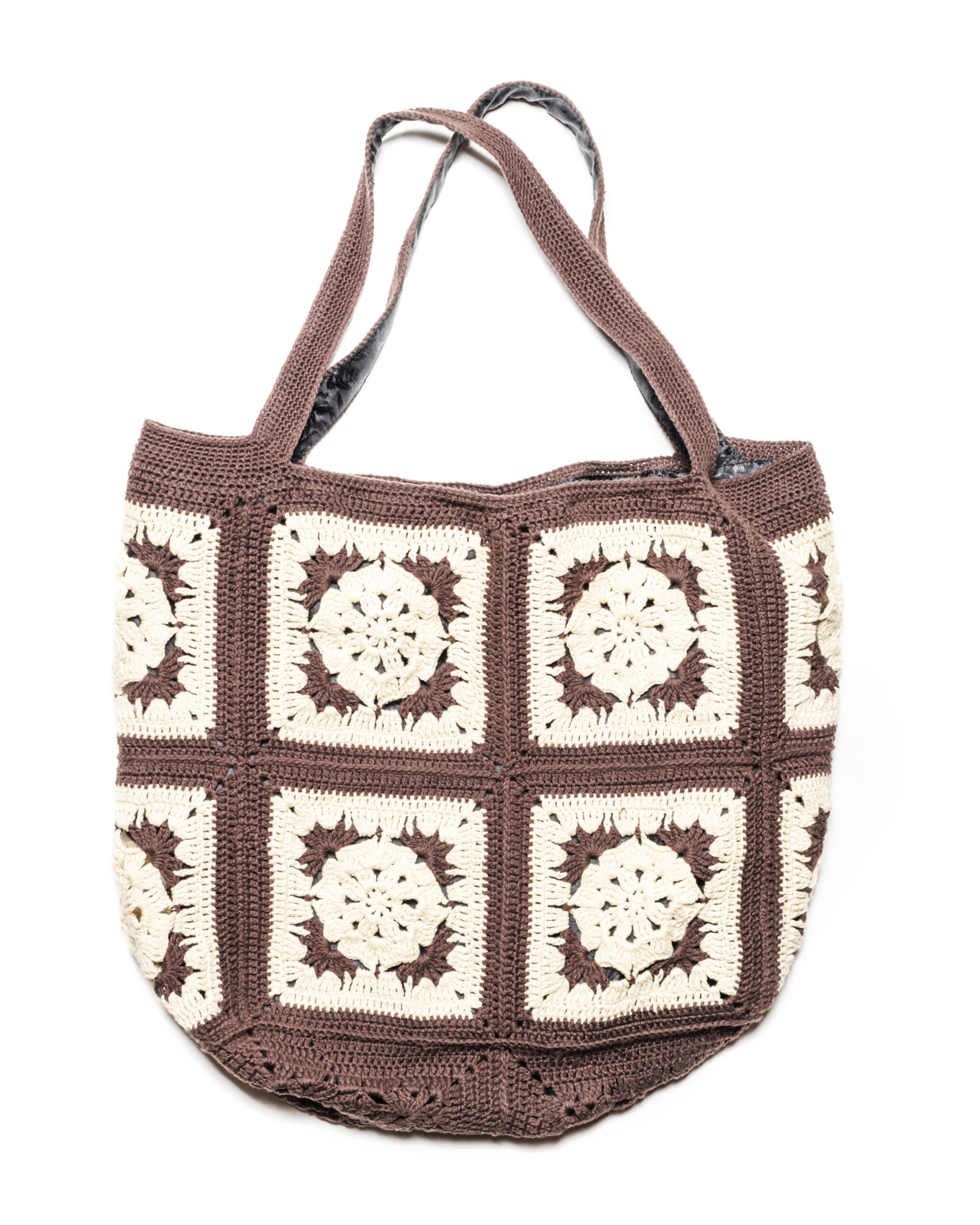 Bolso grande con cuadrados 100% algodón tejido a crochet