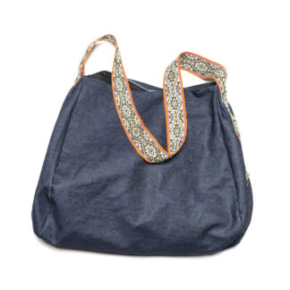 Bolso grande con aplicación de telar en asa